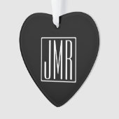 3 Initiaal Monogram | Zwart & Wit (of doe-het-zelf Ornament (voorkant)