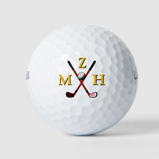 3-Initiaal of korte drie letters naam Golfballen (Voorkant)