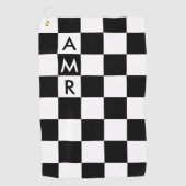 3 Initiaal zwart-wit gebarsten patroon Golfhanddoek (Voorkant)