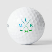 3 Initialen gepersonaliseerd cool monogram Golfballen (Voorkant)