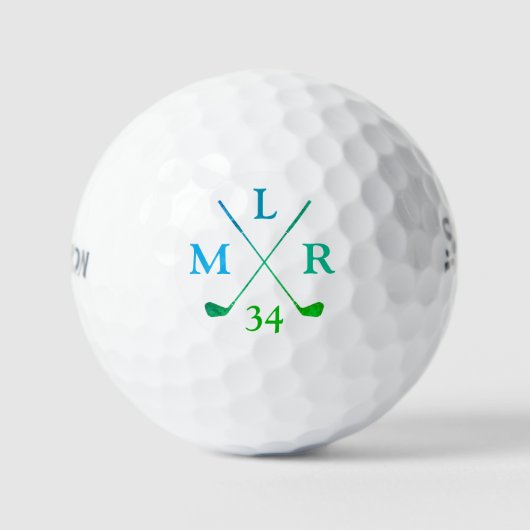 3 Initialen gepersonaliseerd cool monogram Golfballen (Voorkant)