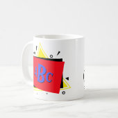 3 Initialen monogram geometrische kleurenlagen Koffiemok (Voorkant links)