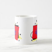 3 Initialen monogram geometrische kleurenlagen Koffiemok (Center)