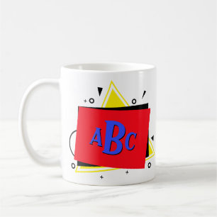 3 Initialen monogram geometrische kleurenlagen Koffiemok