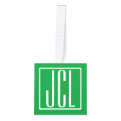 3 Initialen Monogram | Groen en wit Decoratie (Voorkant)