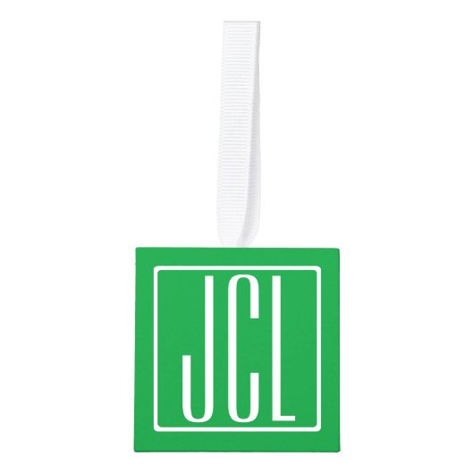 3 Initialen Monogram | Groen en wit Decoratie (Voorkant)