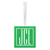 3 Initialen Monogram | Groen en wit Decoratie (Rechts)