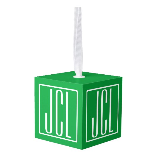 3 Initialen Monogram | Groen en wit Decoratie (Achter hoekig)