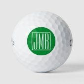 3 Initialen Monogram | Groen en wit Golfballen (Voorkant)