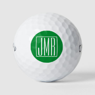 3 Initialen Monogram   Groen en wit Golfballen