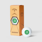 3 Initialen Monogram | Groen en wit Golfballen (Verpakking)