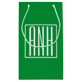 3 Initialen Monogram | Groen en wit Klein Cadeauzakje (Achterkant)