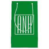 3 Initialen Monogram | Groen en wit Klein Cadeauzakje (Voorkant)