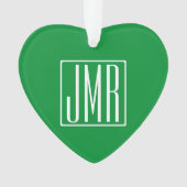 3 Initialen Monogram | Groen en wit Ornament (voorkant)