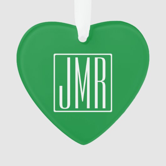 3 Initialen Monogram | Groen en wit Ornament (voorkant)