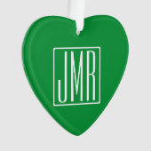 3 Initialen Monogram | Groen en wit Ornament (voorkant)