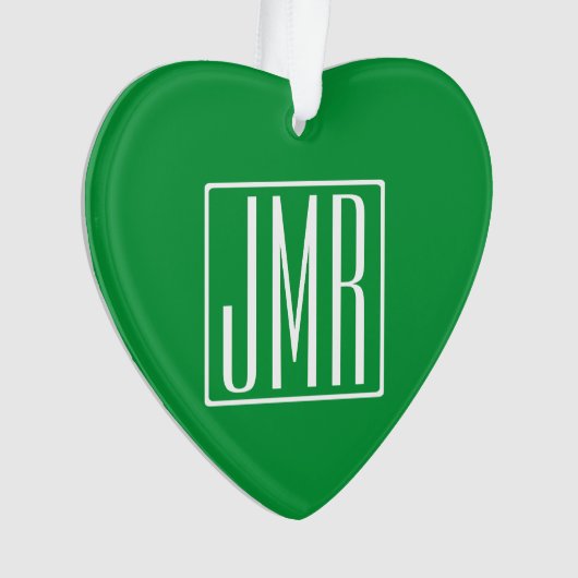 3 Initialen Monogram | Groen en wit Ornament (voorkant)