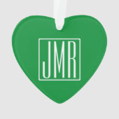 3 Initialen Monogram | Groen en wit Ornament (achterkant)