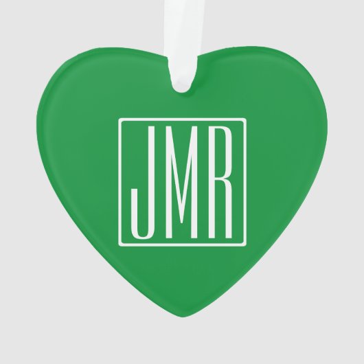 3 Initialen Monogram | Groen en wit Ornament (achterkant)