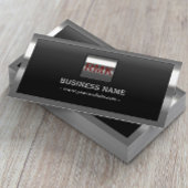 3 initialen Monogram Matig Metaal omlijst Visitekaartje