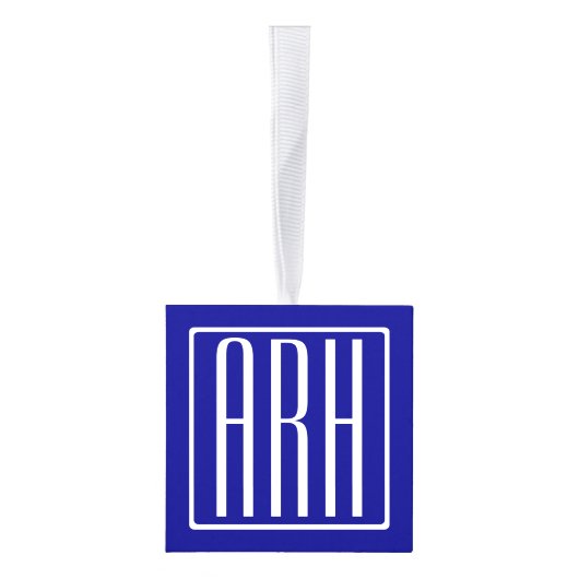 3 Initialen Monogram | Navy Blue en White Decoratie (Rechts)