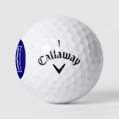 3 Initialen Monogram | Navy Blue en White Golfballen (Logo)