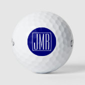 3 Initialen Monogram | Navy Blue en White Golfballen (Voorkant)