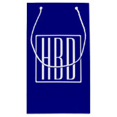 3 Initialen Monogram | Navy Blue en White Klein Cadeauzakje (Achterkant)