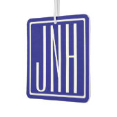 3 Initialen Monogram | Navy Blue en White Luchtverfrisser (Links)