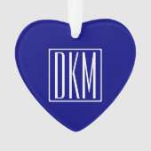 3 Initialen Monogram | Navy Blue en White Ornament (voorkant)