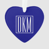 3 Initialen Monogram | Navy Blue en White Ornament (achterkant)