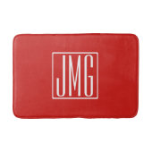 3 Initialen Monogram | Rood en wit (of dij kleur) Badmat (Voorkant)