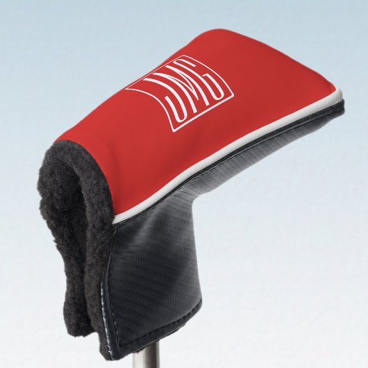 3 Initialen Monogram | Rood en wit (of dij kleur) Golfheadcover