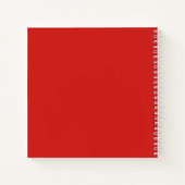 3 Initialen Monogram | Rood en wit (of dij kleur) Notitieboek (Achterkant)