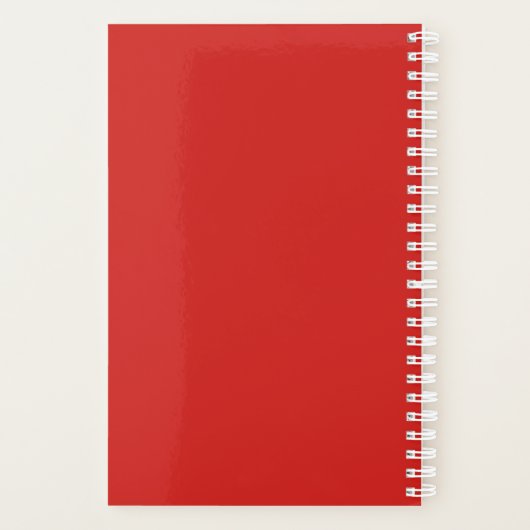 3 Initialen Monogram | Rood en wit (of dij kleur) Planner (Achterkant)