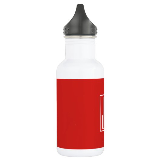 3 Initialen Monogram | Rood en wit (of dij kleur) Waterfles (Links)