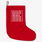 3 Initialen Monogram | Rood & Wit Kleine Kerstsok (Voorkant)
