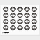 3 Initialen monogram stickers: zwart en wit Ronde Sticker (Vel)