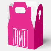 3 Initialen Monogram | Wit op warmroze Bedankdoosjes (Geopend)