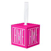 3 Initialen Monogram | Wit op warmroze Decoratie (Voorkant hoekig)