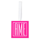 3 Initialen Monogram | Wit op warmroze Decoratie (Voorkant)