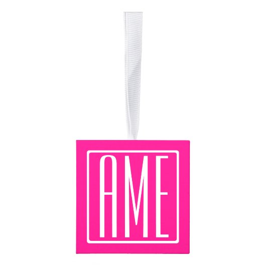 3 Initialen Monogram | Wit op warmroze Decoratie (Rechts)