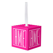 3 Initialen Monogram | Wit op warmroze Decoratie (Achter hoekig)