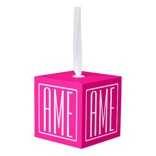 3 Initialen Monogram | Wit op warmroze Decoratie (Achter hoekig)