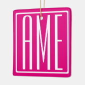 3 Initialen Monogram | Wit op warmroze Keramisch Ornament (Links)