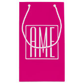 3 Initialen Monogram | Wit op warmroze Klein Cadeauzakje (Achterkant)