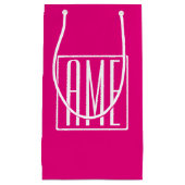 3 Initialen Monogram | Wit op warmroze Klein Cadeauzakje (Voorkant)