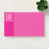 3 Initialen Monogram | Wit op warmroze Post-it® Notes (Kantoor)