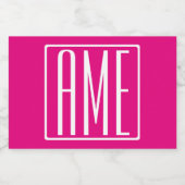 3 Initialen Monogram | Wit op warmroze Voedselcontainer Etiket (Enkel label)