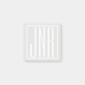 3 Initialen Monogram | Wit & zeer licht grijs Post-it® Notes (Voorkant)